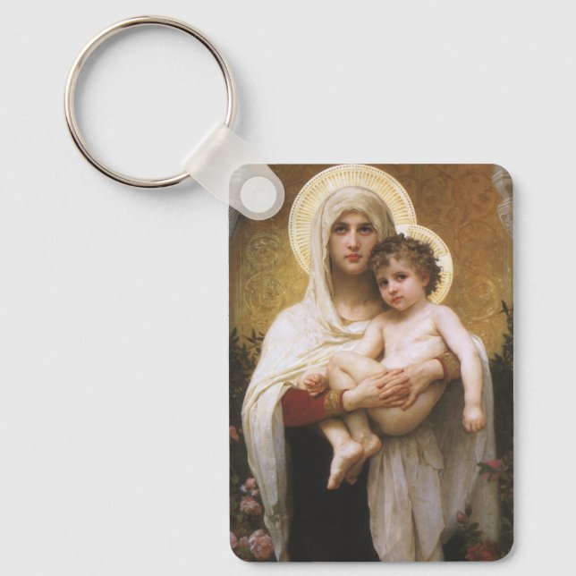 Madonna of the Roses by Bouguereau Key Ring (Front)