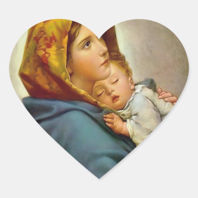 Madonna of the Streets Holy Mary Madonnina Heart Sticker (Front)
