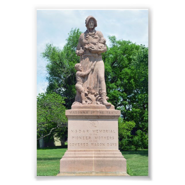 Madonna of the Trail, Council Grove, Kansas Photo Print (Front)