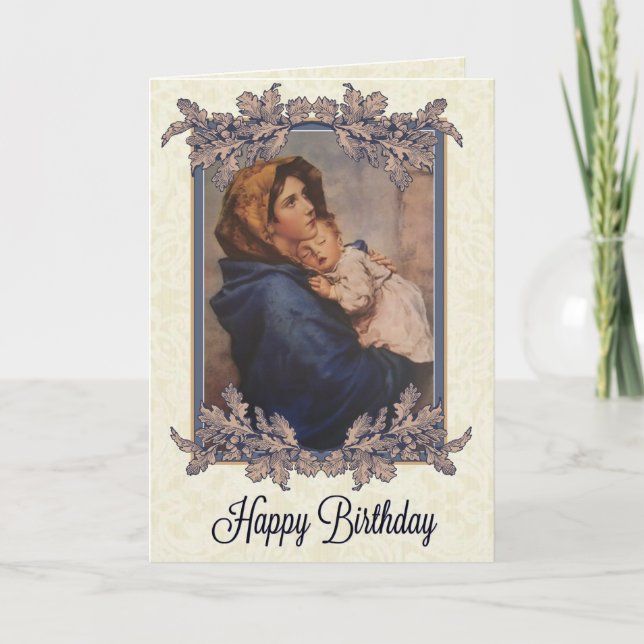 Madonna w/Child Birthday Card (Front)