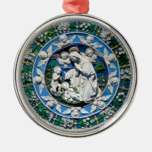 MADONNA WITH CHILD AND ANGELS METAL TREE DECORATION