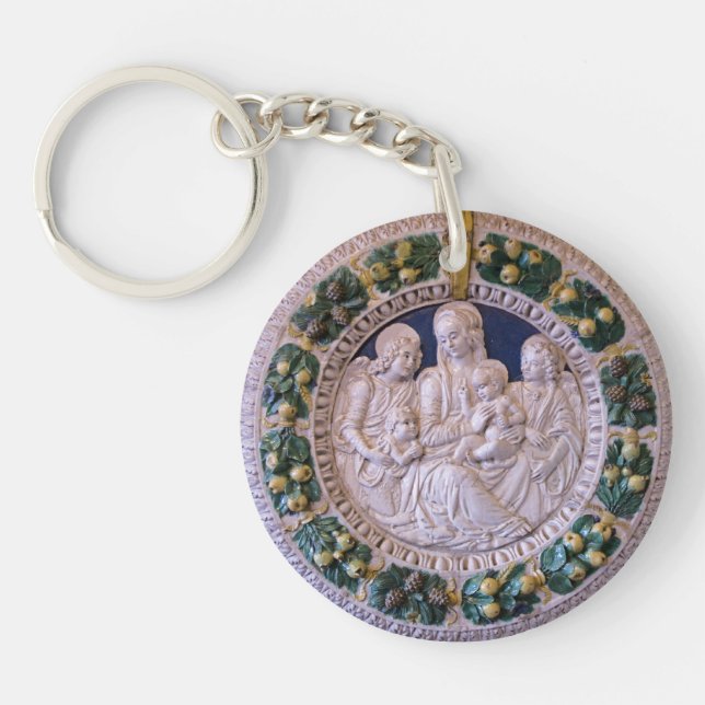 MADONNA WITH CHILD AND SAINTS Ave Maria Prayer Key Ring (Front)