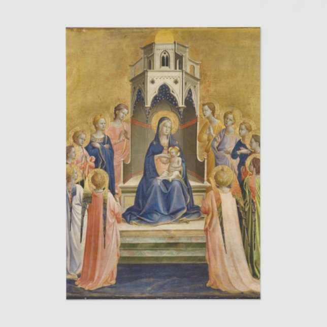 Madonna with Child and Twelve Angels by Angelico   Tissue Paper (Front)