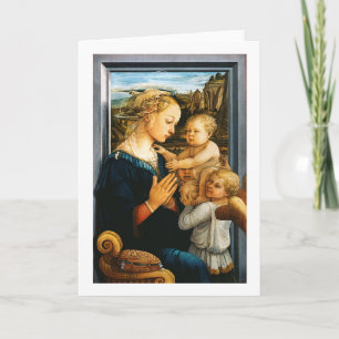 Madonna with child and two Angels, Filippo Lippi Card
