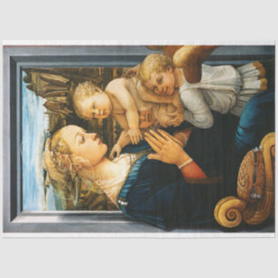 Madonna with child and two Angels, Filippo Lippi Tissue Paper