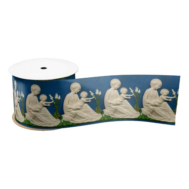 MADONNA WITH CHILD AND WHITE LILIES SATIN RIBBON (Spool)