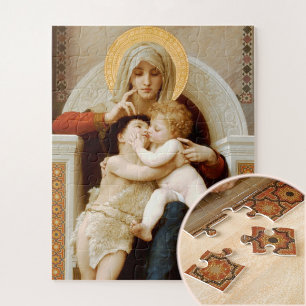 Madonna with child & John the Baptist, Bouguereau Jigsaw Puzzle