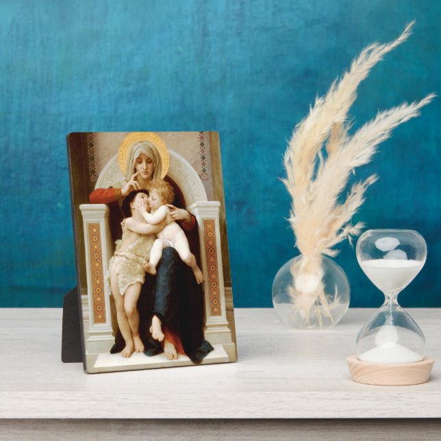 Madonna with child & John the Baptist, Bouguereau Plaque (Side)