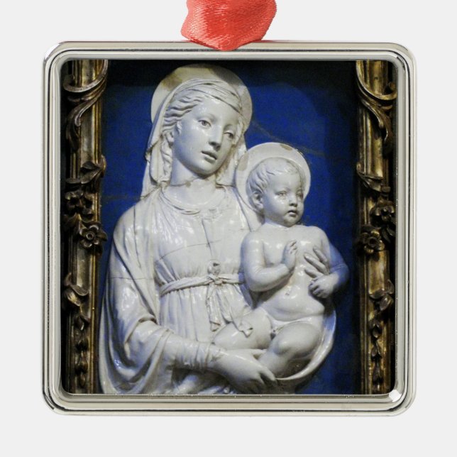 MADONNA WITH CHILD METAL ORNAMENT (Front)