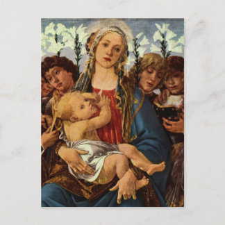 Madonna with eight angels singing postcard