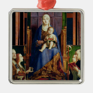 Madonna with Saint Nicholas of Bari Metal Ornament