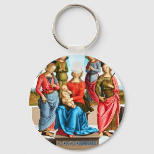 Madonna with Saints and Angels Keychain