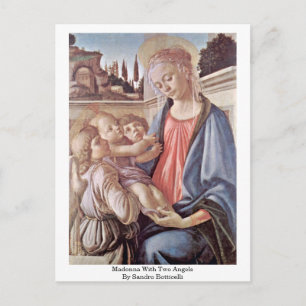 Madonna With Two Angels By Sandro Botticelli Postcard