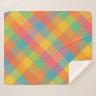 Madras Breeze – Diagonal Plaid Sherpa Fleece Blank Blanket