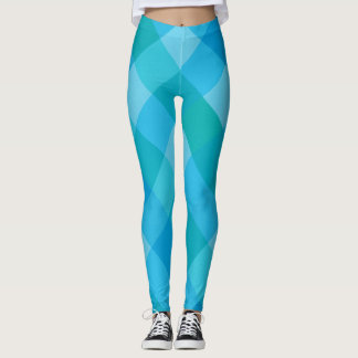 Madras Moment – Blue-Green Plaid Pattern Leggings