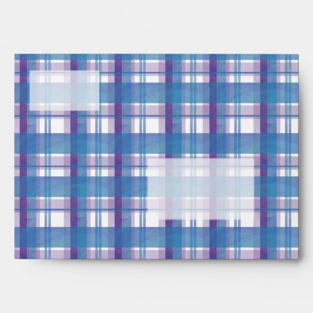 Madras Plaid Blue and Purple Envelopes (Front)