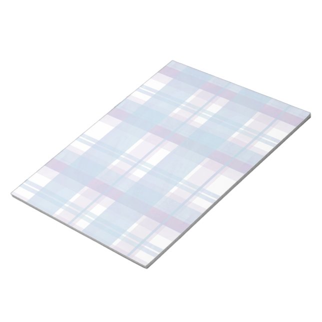Madras Plaid Blue and Purple Notepad (Angled)