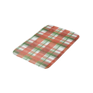Madras Plaid Christmas Bath Mat