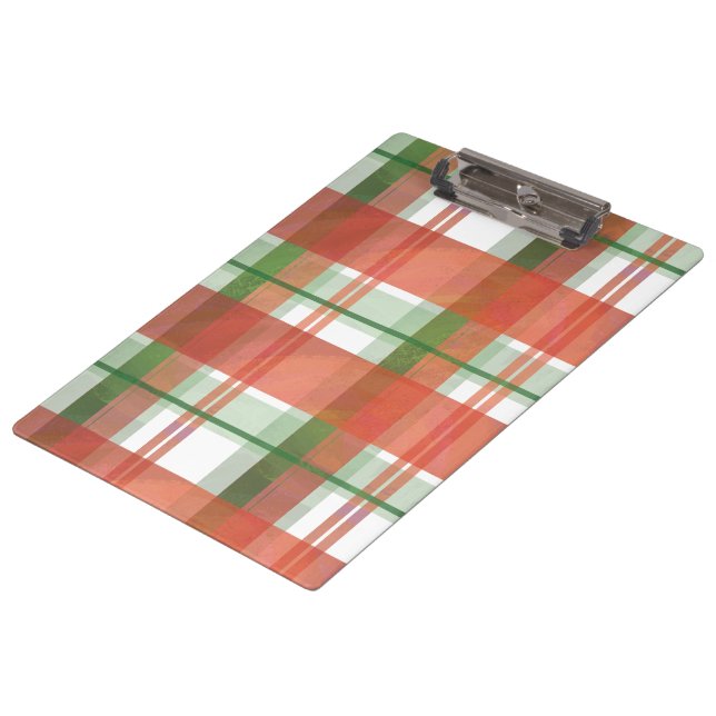 Madras Plaid Christmas Clipboard (Angled)