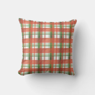Madras Plaid Christmas Cushion