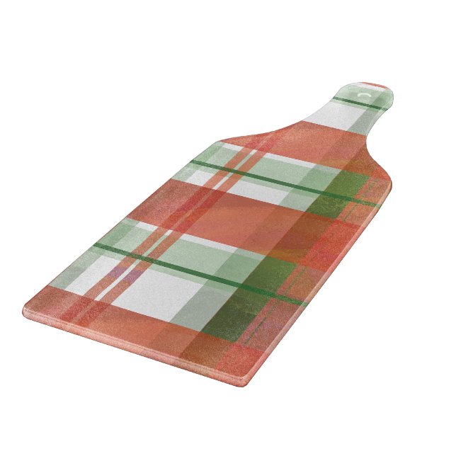 Madras Plaid Christmas Cutting Board (Corner)