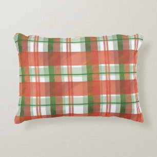 Madras Plaid Christmas Decorative Cushion