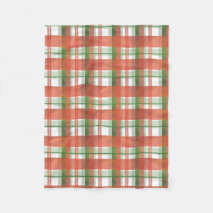 Madras Plaid Christmas Fleece Blanket