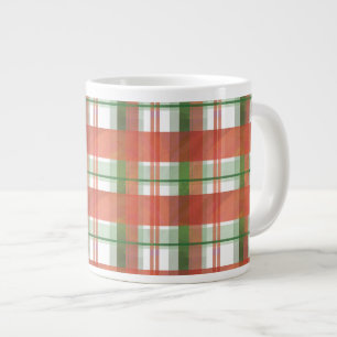 Madras Plaid Christmas Large Coffee Mug