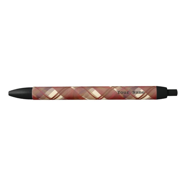 Madras Plaid Fall Red Black Ink Pen (Front)