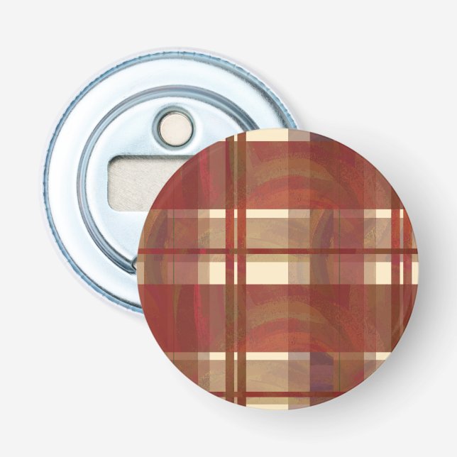 Madras Plaid Fall Red Bottle Opener (Front)