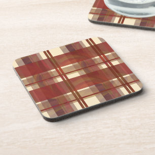 Madras Plaid Fall Red Coaster
