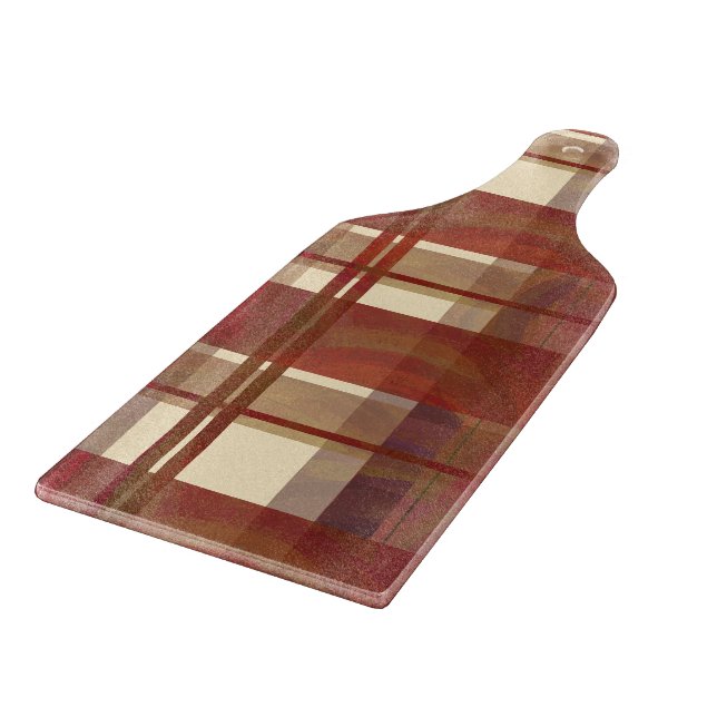 Madras Plaid Fall Red Cutting Board (Corner)