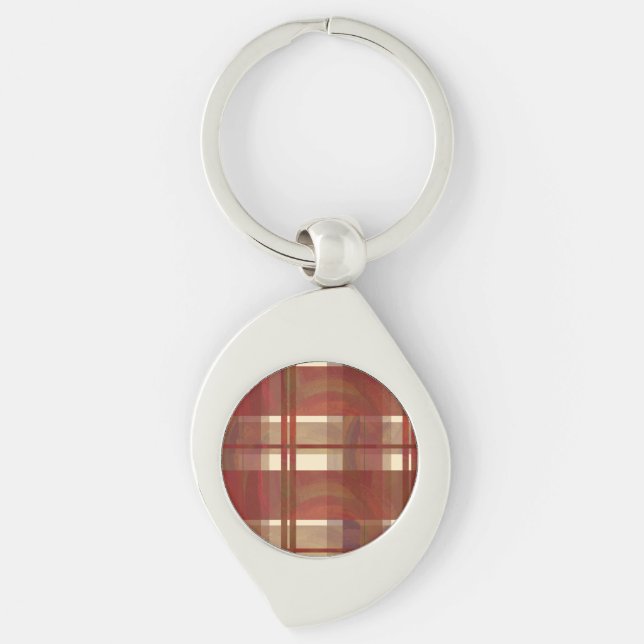 Madras Plaid Fall Red Key Ring (Front)