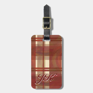 Madras Plaid Fall Red Luggage Tag