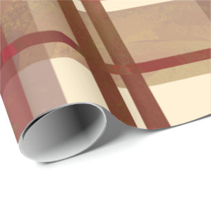 Madras Plaid Fall Red Wrapping Paper