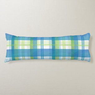 Madras Plaid Green and Blue Body Cushion