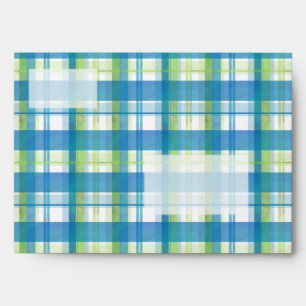 Madras Plaid Green and Blue Envelopes