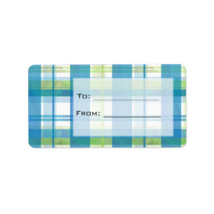 Madras Plaid Green and Blue Label