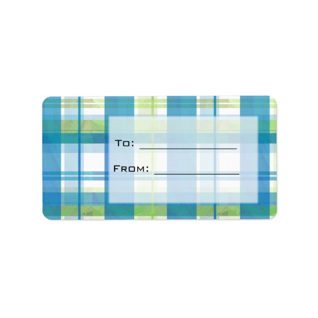 Madras Plaid Green and Blue Label (Front)