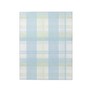 Madras Plaid Green and Blue Notepad