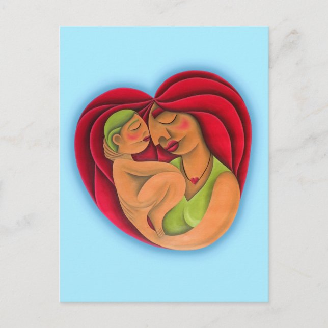 Madre y su hijo pintura óleo arte. Mum. Postcard (Front)