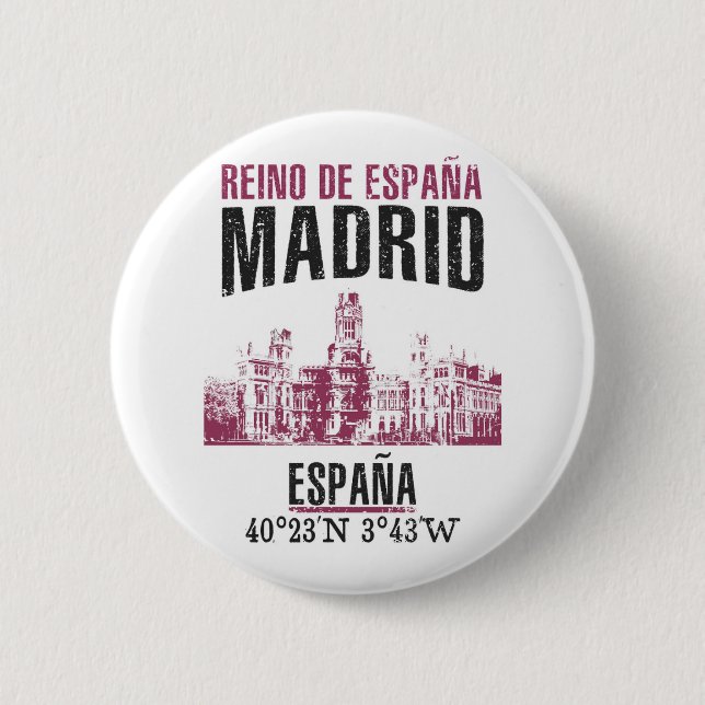 Madrid 6 Cm Round Badge (Front)