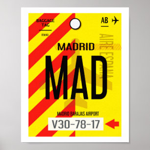 Madrid Airport Baggage Poster