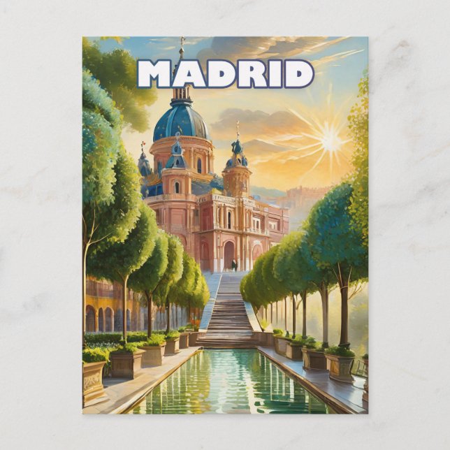 Madrid, an enchanting city, where you love to get  postcard (Front)