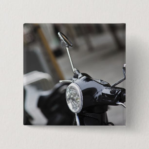 Madrid, black Vespa scooter 15 Cm Square Badge