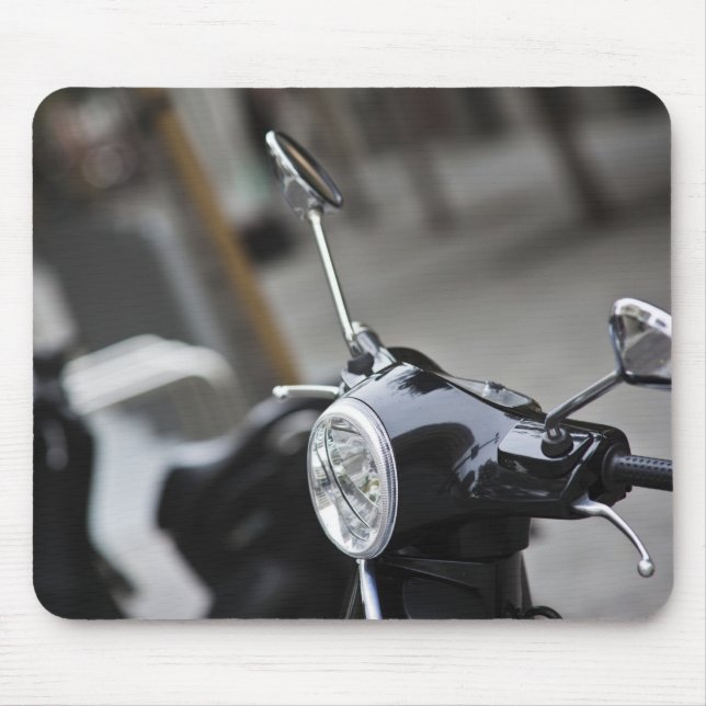 Madrid, black Vespa scooter Mouse Pad (Front)