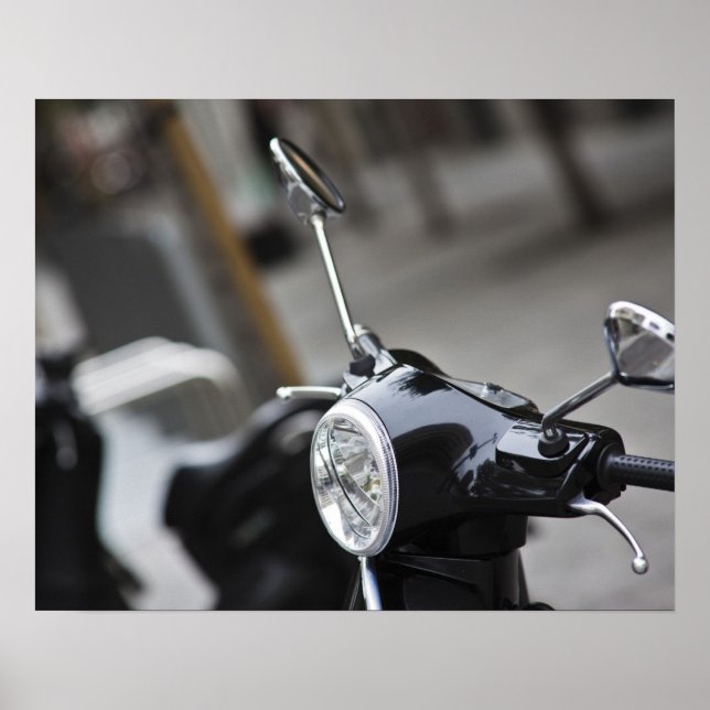 Madrid, black Vespa scooter Poster (Front)