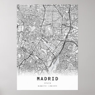 Madrid Cartography City Map Poster