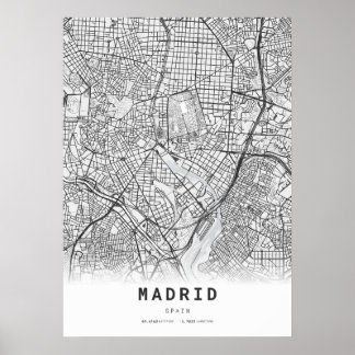 Madrid Cartography City Map Poster