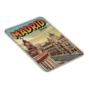Madrid city spain vintage travel souvenirs, gifts magnet